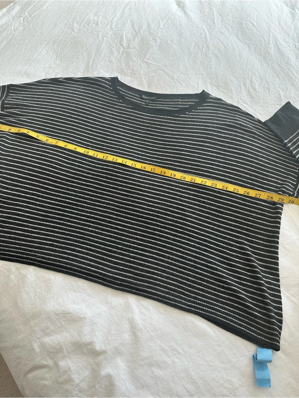 Eileen Fisher black and white Striped Knit Top, size large - Picture 7 of 11
